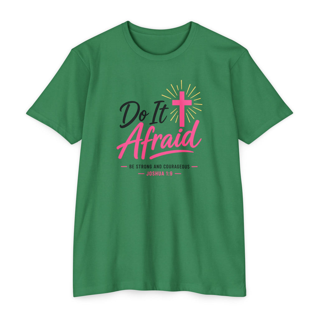 Womens "Do It Afraid" Cross T-Shirt | Inspirational Christian Faith Shirt