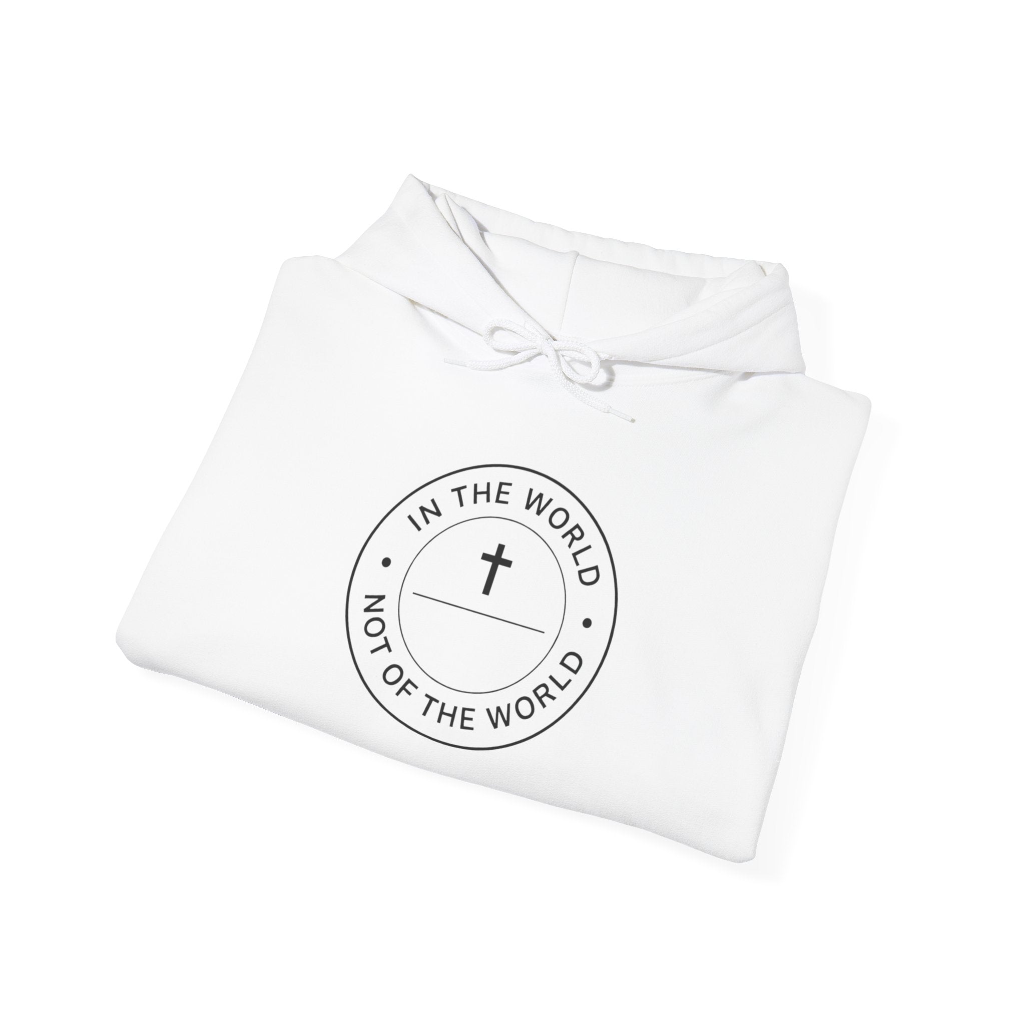 Womens Christian Cross Hoodie — "In the World, Not of the World" Faith Hoodie