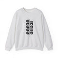 Womens Jesus Vertical Text Crewneck Sweatshirt — The Lamb Is Alive Christian Pullover