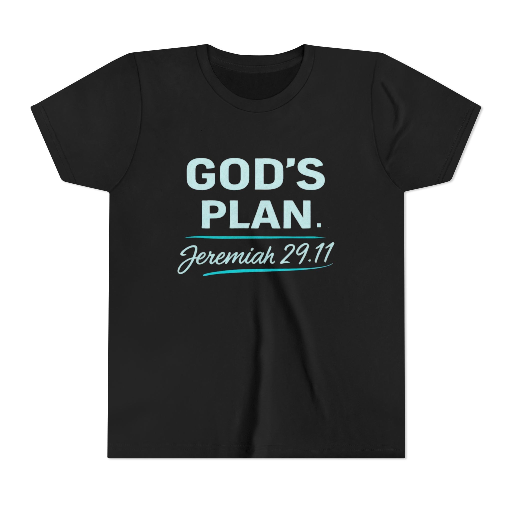 Youth Tee — "God's Plan" Jeremiah 29:11 Christian Faith Shirt