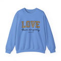 Womens Love Them Anyway Crewneck Sweatshirt — Inspirational Leopard Lettering, Luke 6:35
