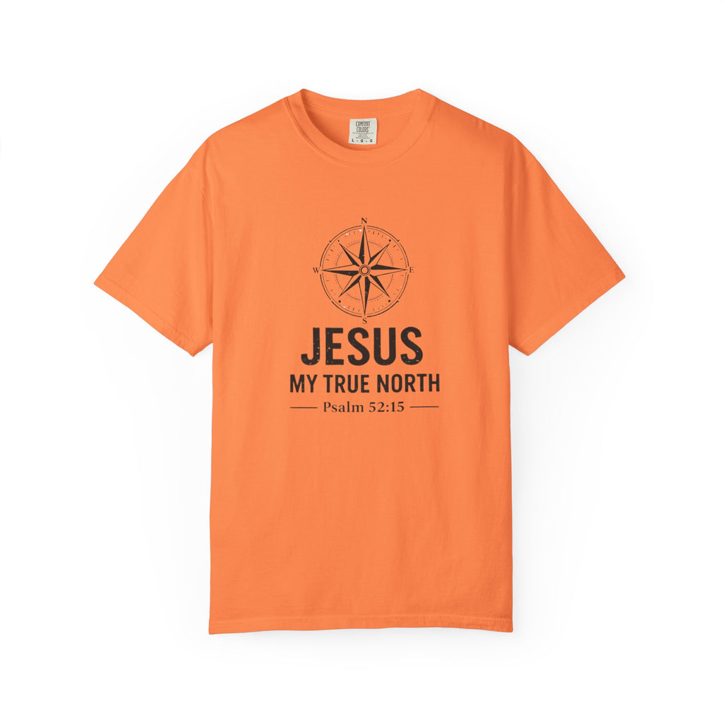 Jesus My True North T-Shirt — Psalm 52:15 Compass Faith Tee