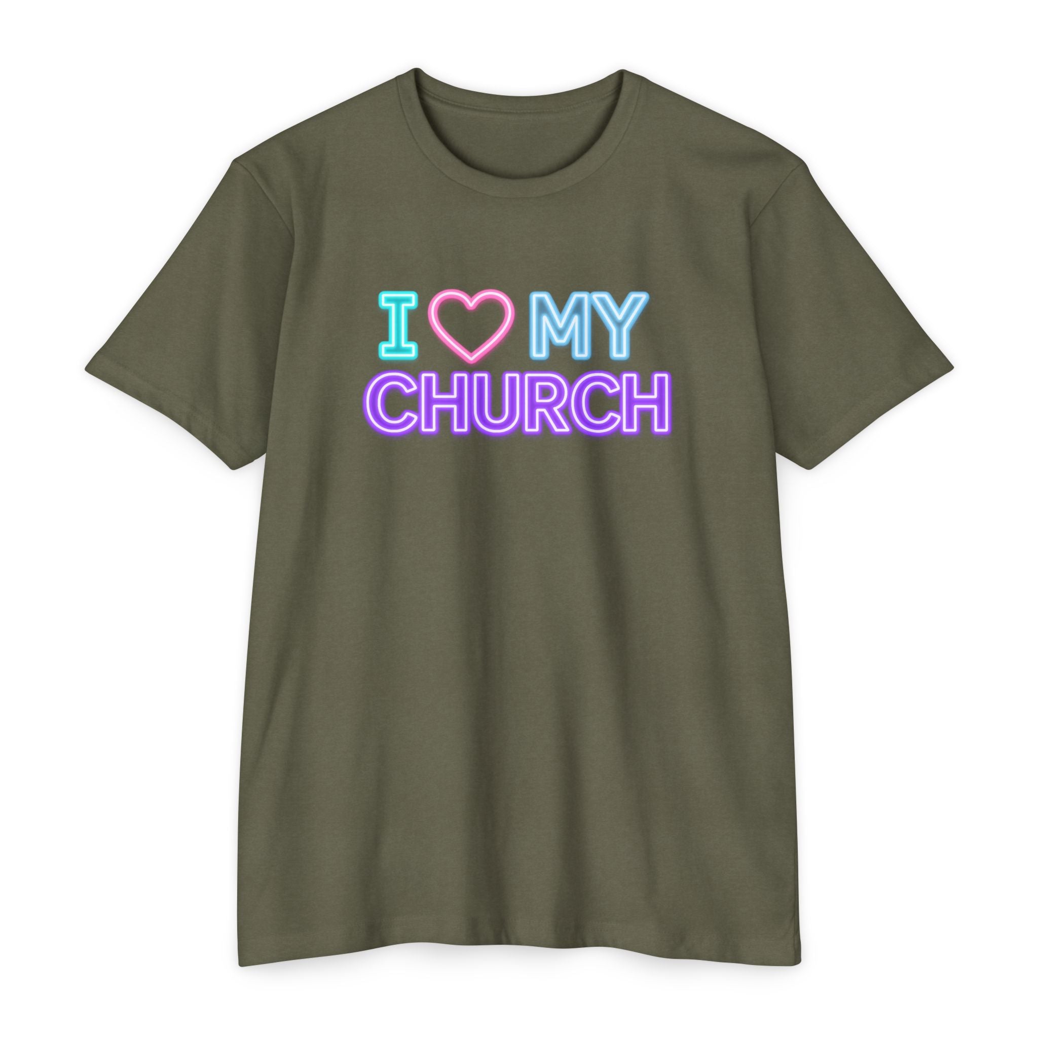 Womens I Love My Church T-Shirt | Tie Dye Heart Lettering