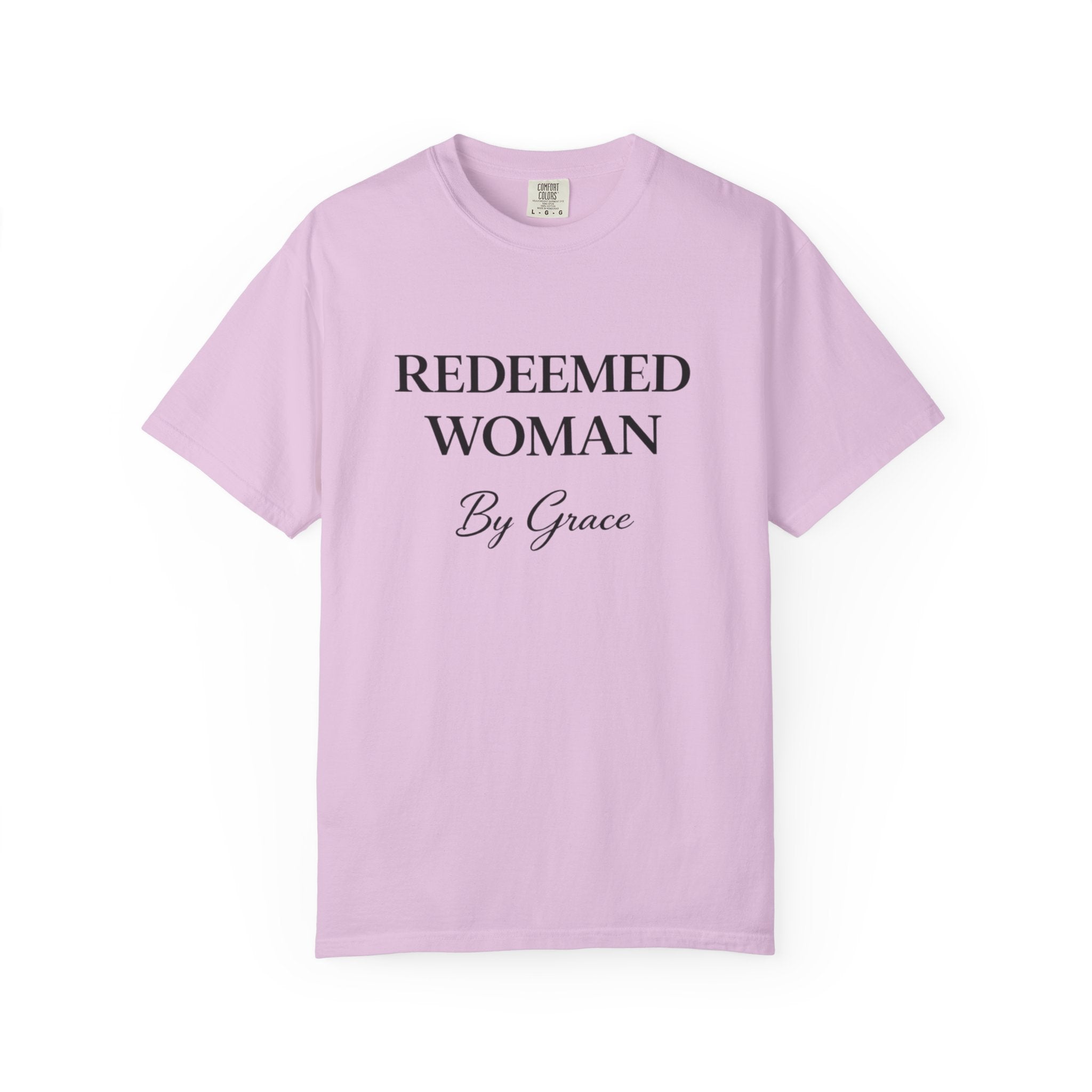 Redeemed Woman T-Shirt — "By Grace" Christian Faith Tee