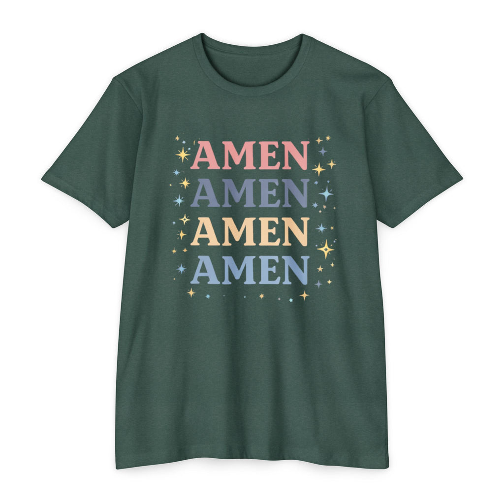 Amen Stack Retro Graphic T-Shirt — Colorful Faith Tee