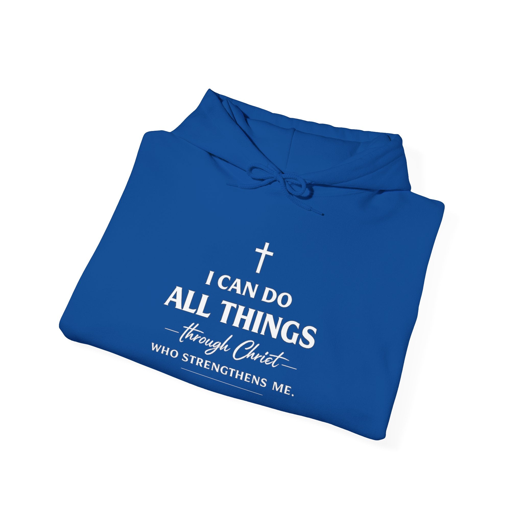 Womens Christian Faith Hoodie — “I Can Do All Things Through Christ” Inspirational Pullover