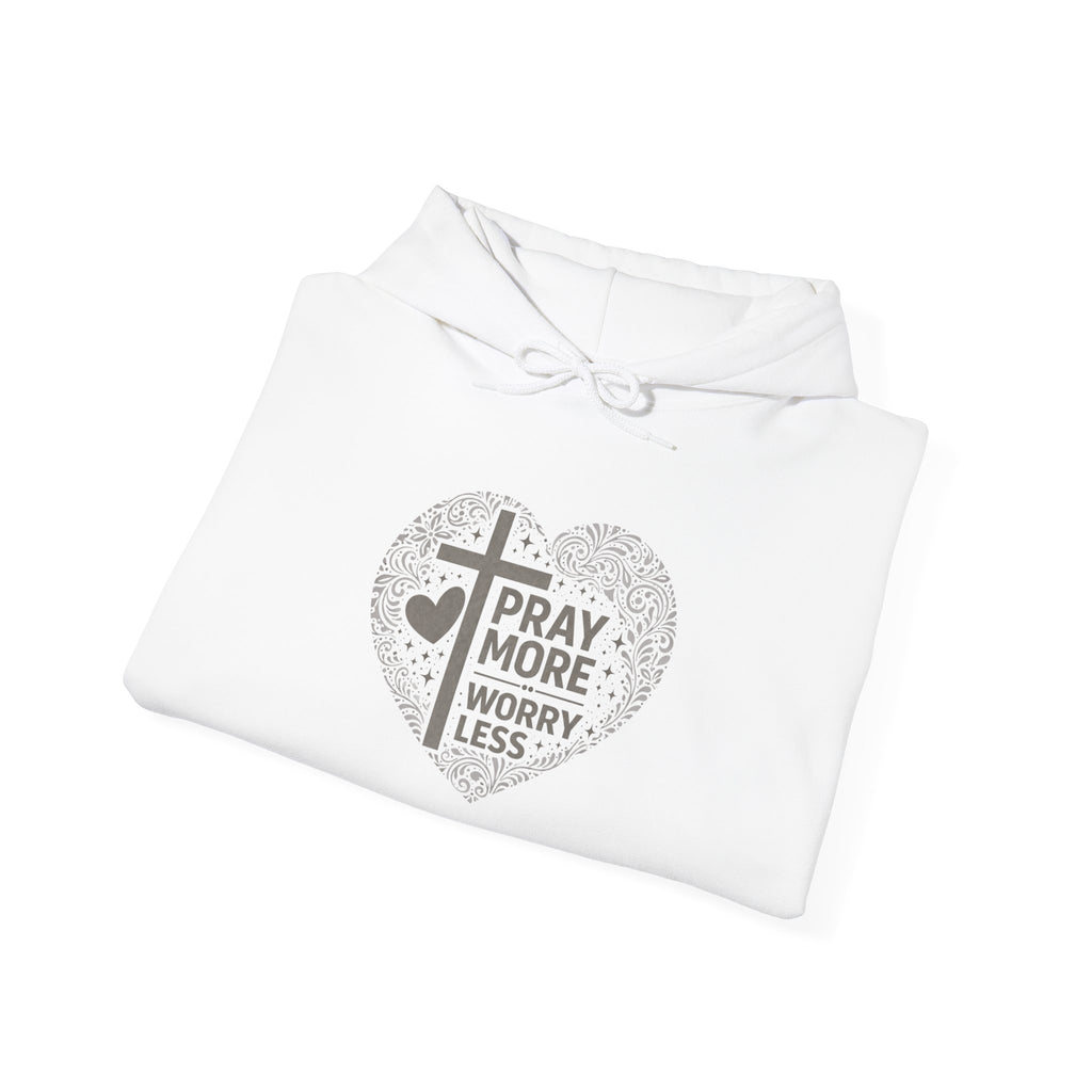 Womens "Pray More Worry Less" Heavy Blend™ Hooded Sweatshirt