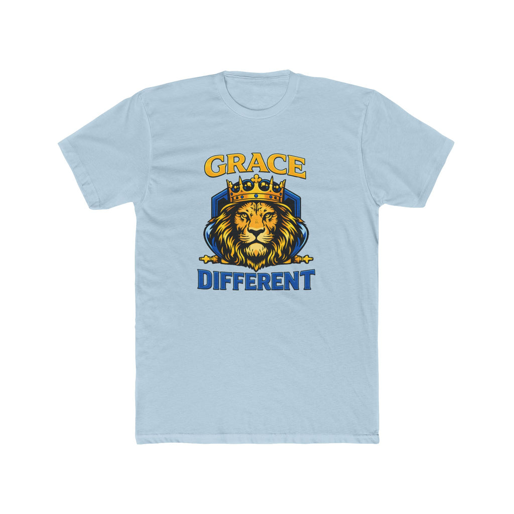 Grace Different Lion Graphic Tee — Crowned Lion Inspirational Christian Shirt
