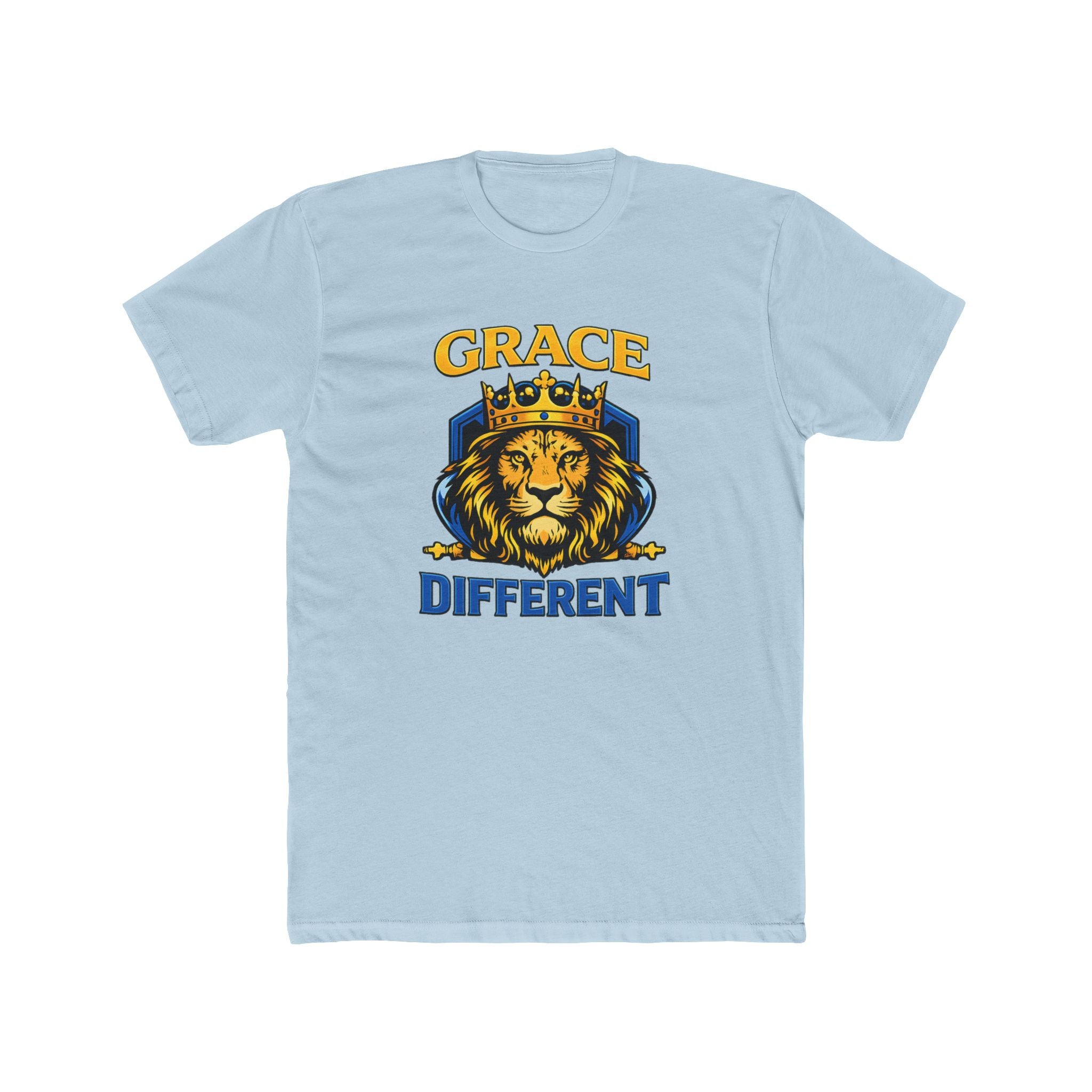 Grace Different Lion Graphic Tee — Crowned Lion Inspirational Christian Shirt