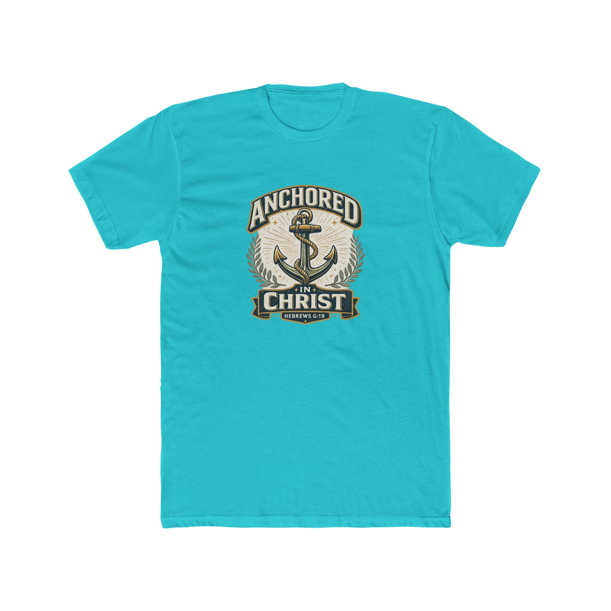 Mens Anchored In Christ Christian T-shirt Faith Inspired| Wearing your Faith