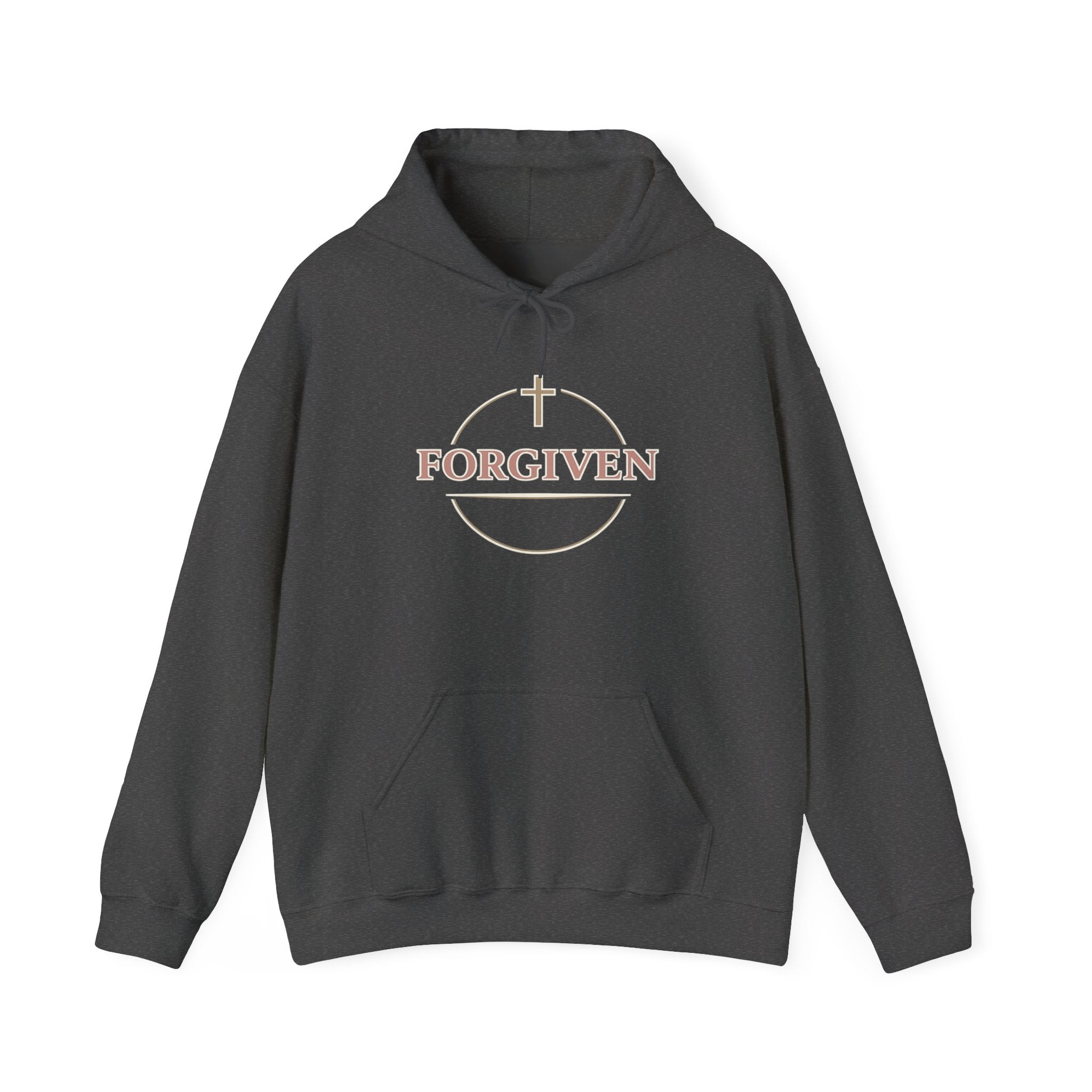 Womens Forgiven Hoodie — Minimal Christian Cross Faith Sweatshirt