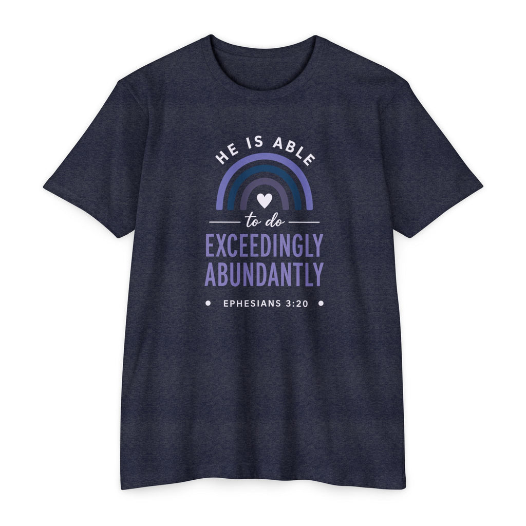 Womens Exceedingly Abundantly T-Shirt — Ephesians 3:20 Inspirational Christian Tee
