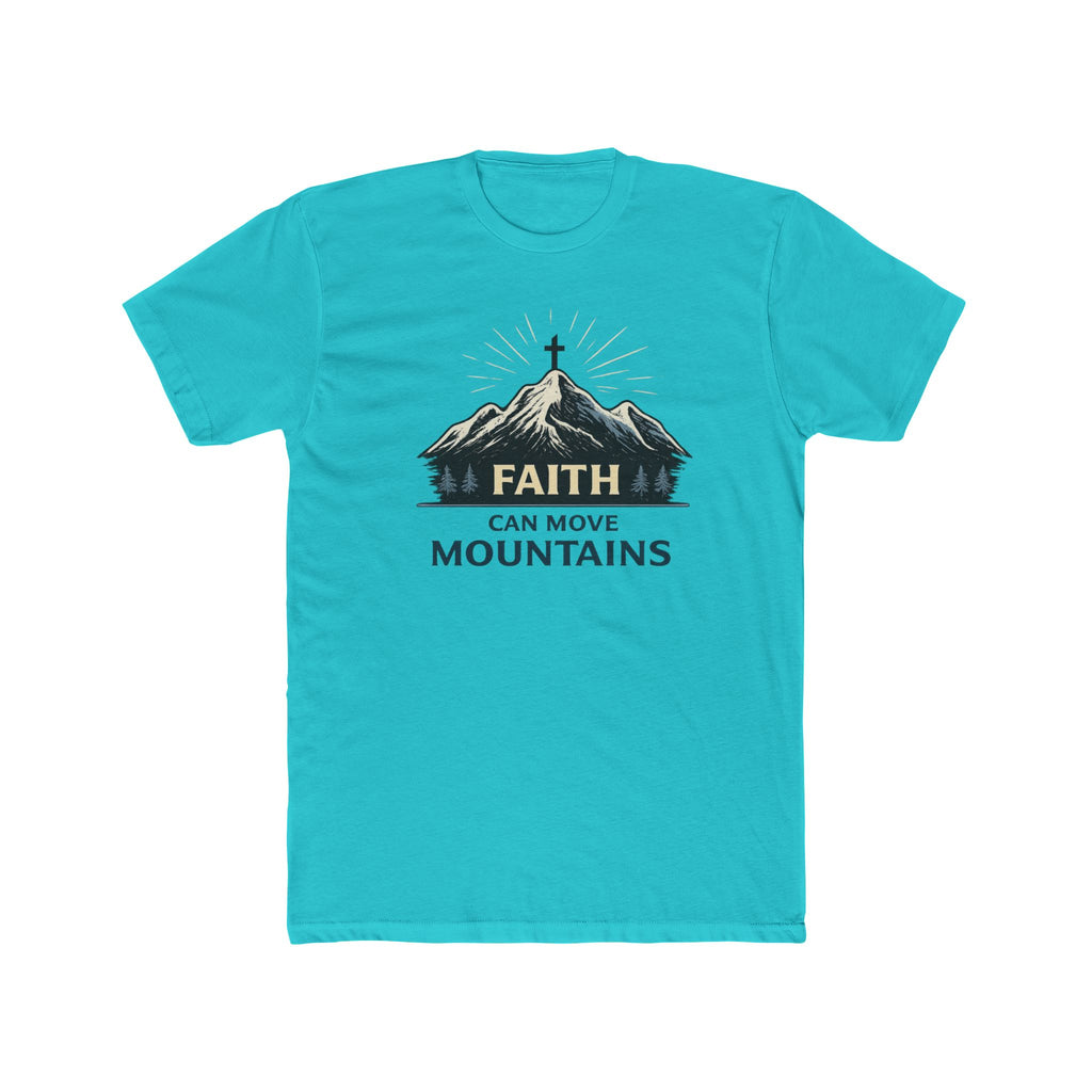 Faith Can Move Mountains T-Shirt | Christian Mountain Cross Tee
