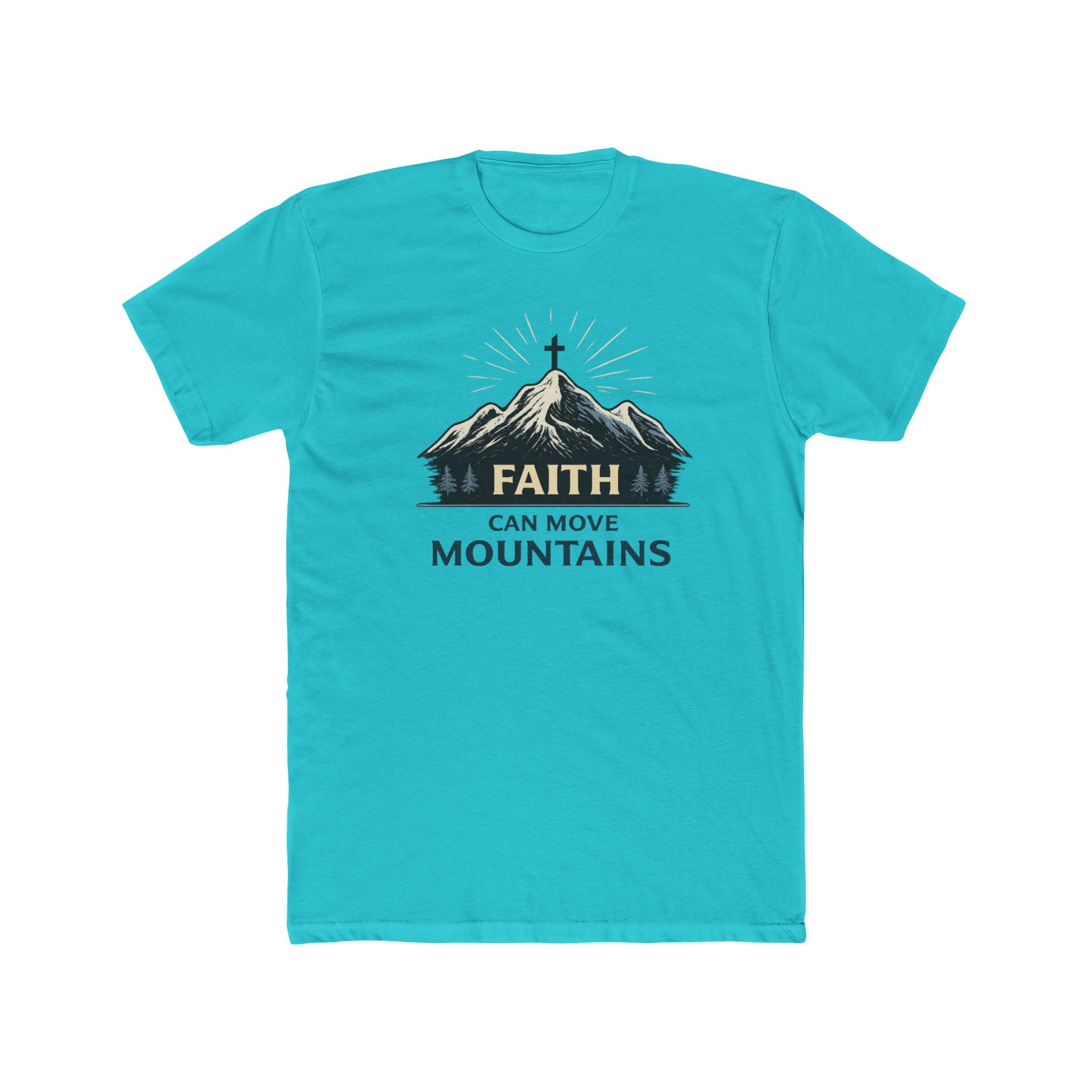 Faith Can Move Mountains T-Shirt | Christian Mountain Cross Tee