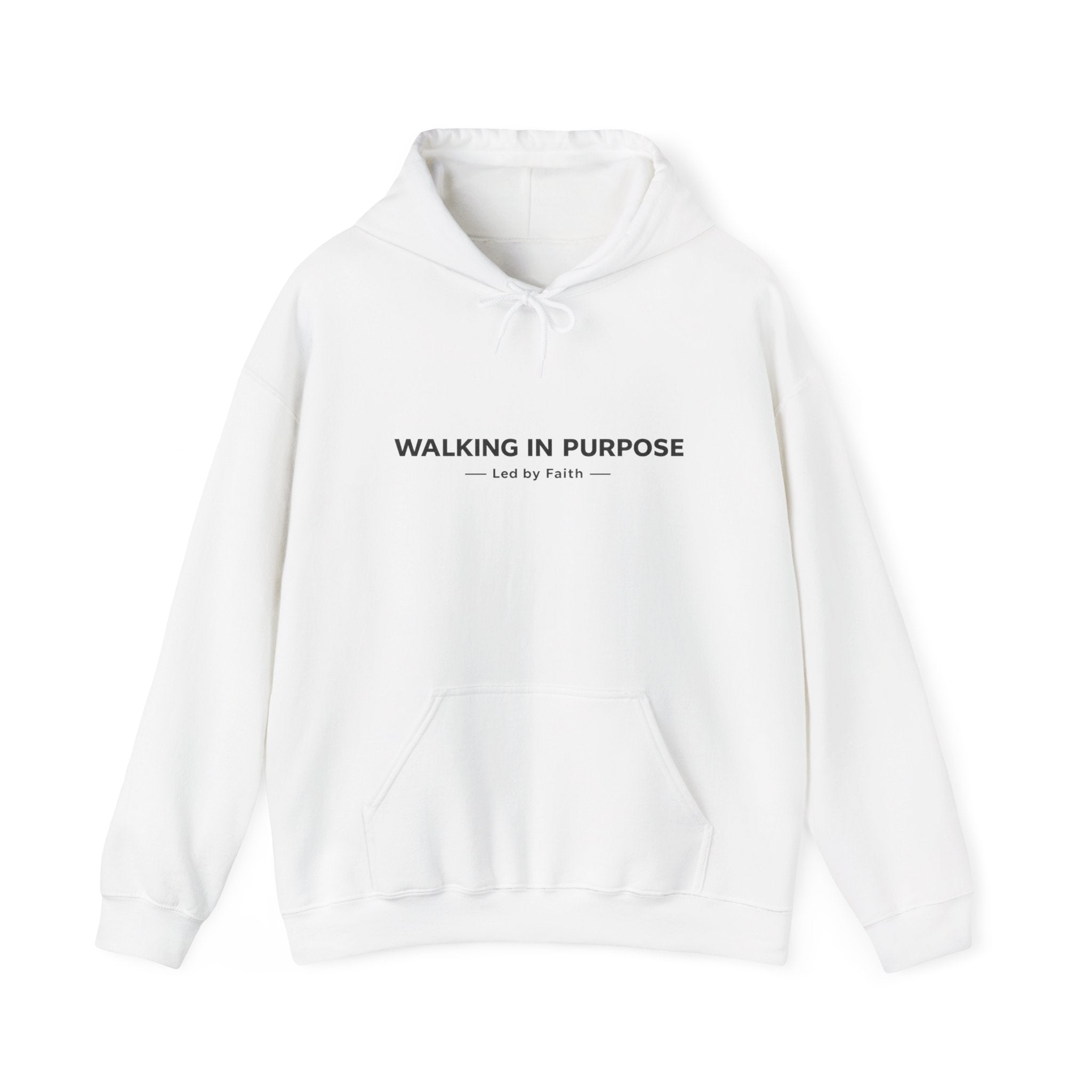 Mens "Walking in Purpose" Hoodie — Minimal Inspirational Christian Sweatshirt