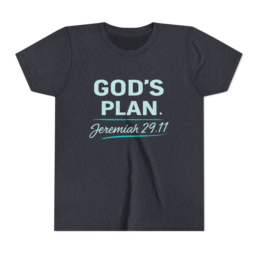 Youth Tee — "God's Plan" Jeremiah 29:11 Christian Faith Shirt