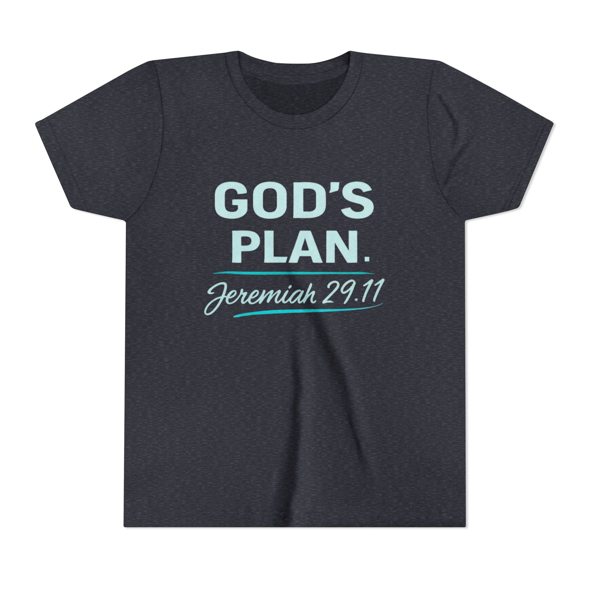 Youth Tee — "God's Plan" Jeremiah 29:11 Christian Faith Shirt