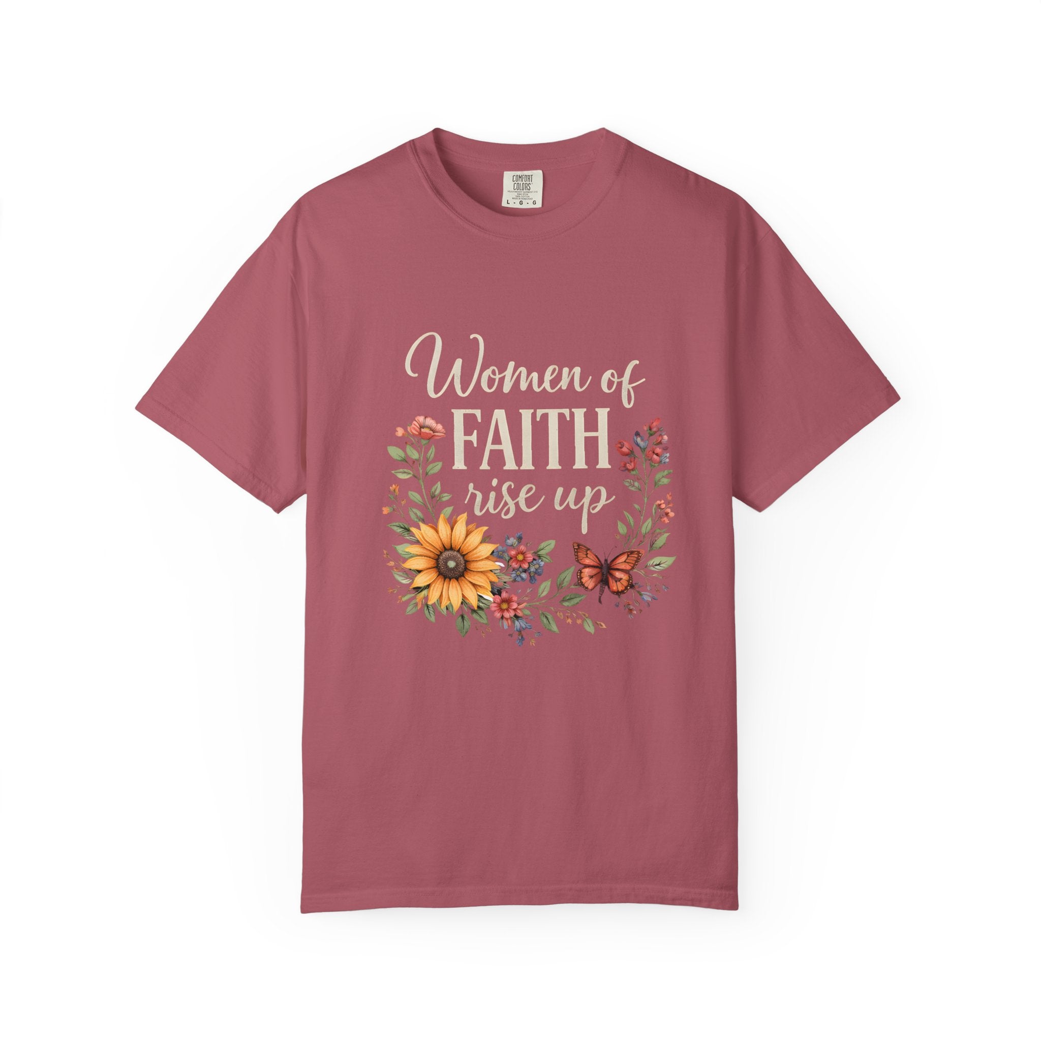 Women of Faith Rise Up T-Shirt — Floral Christian Inspirational Tee