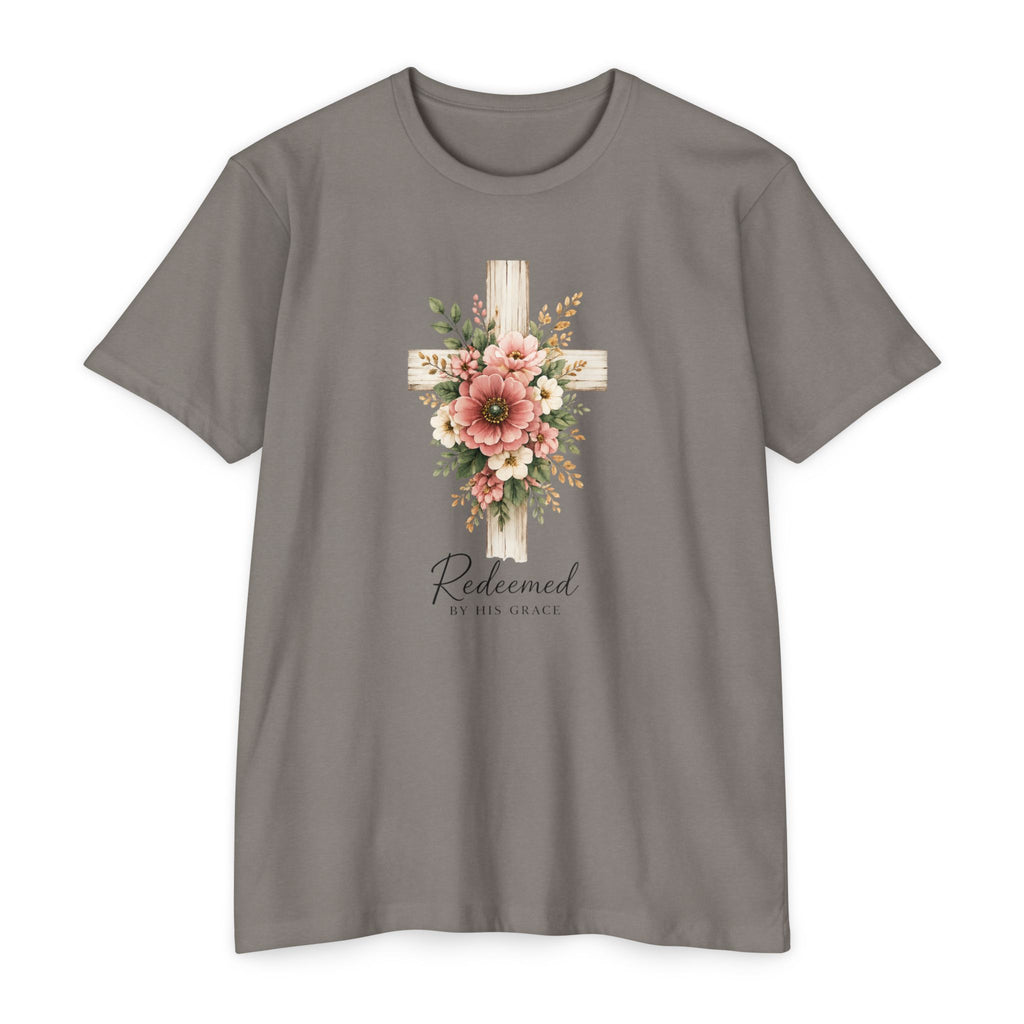 Womens Floral Cross Bouquet T-shirt | Botanical Flower Cross Graphic