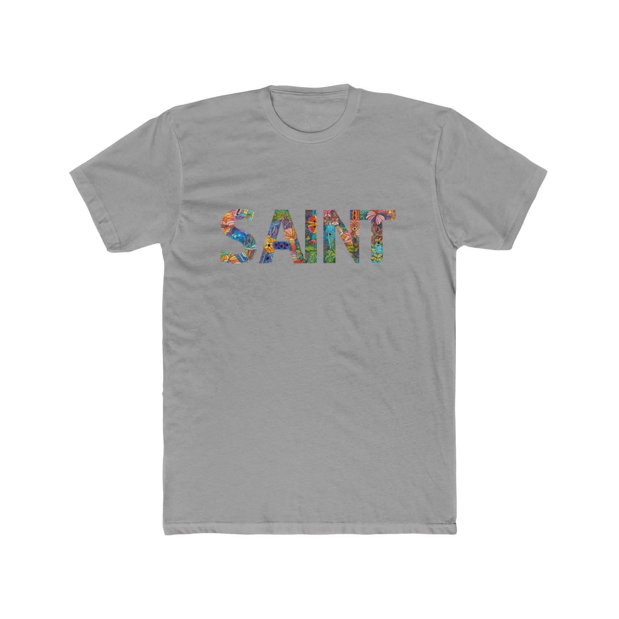 SAINT floral letters T-Shirt | Botanical Typography Tee