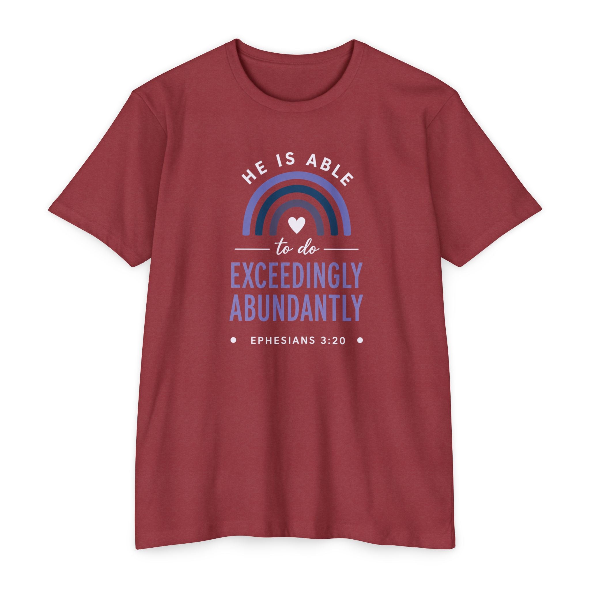 Womens Exceedingly Abundantly T-Shirt — Ephesians 3:20 Inspirational Christian Tee