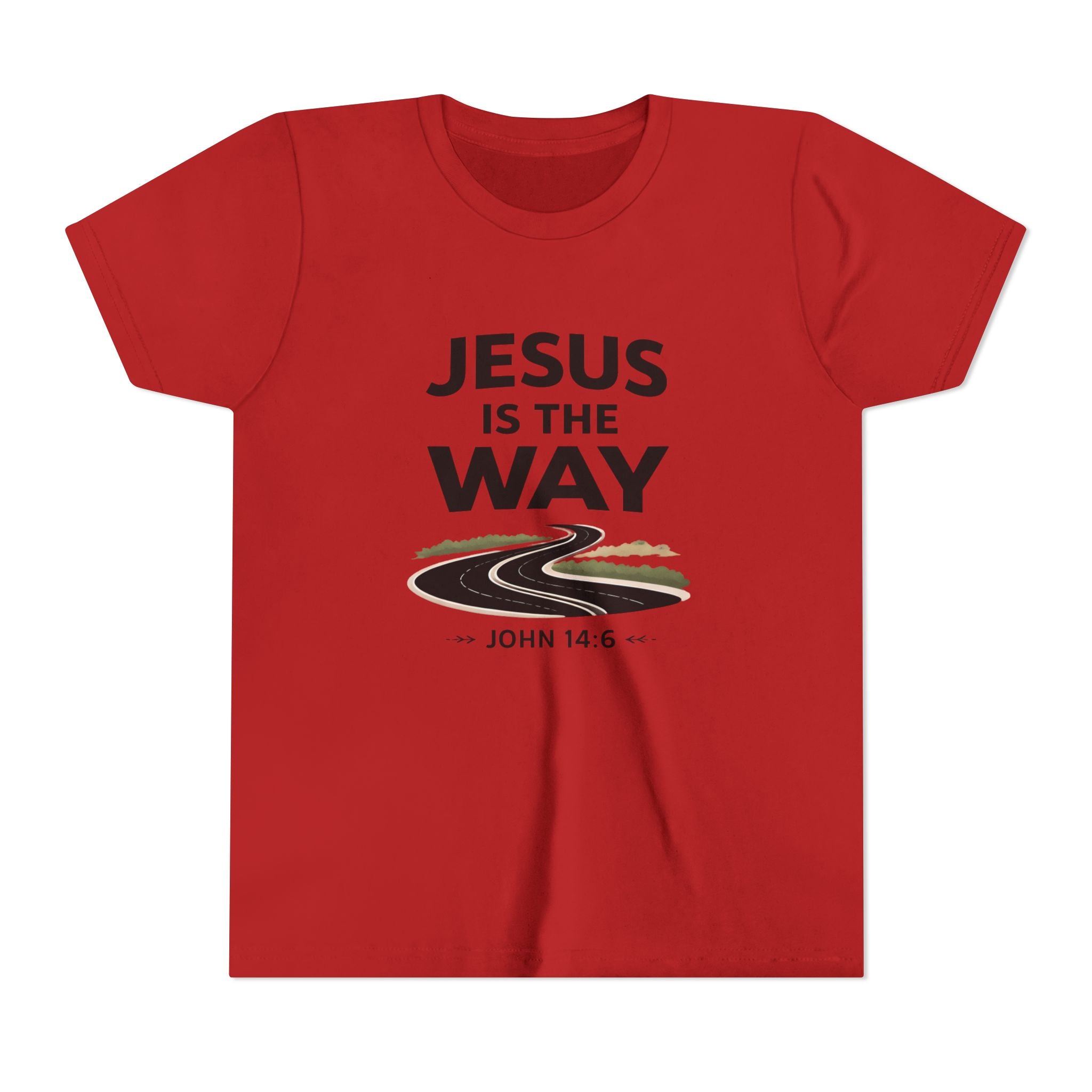 Boys Youth Tee — "Jesus Is The Way" Christian Graphic Shirt (John 14:6)