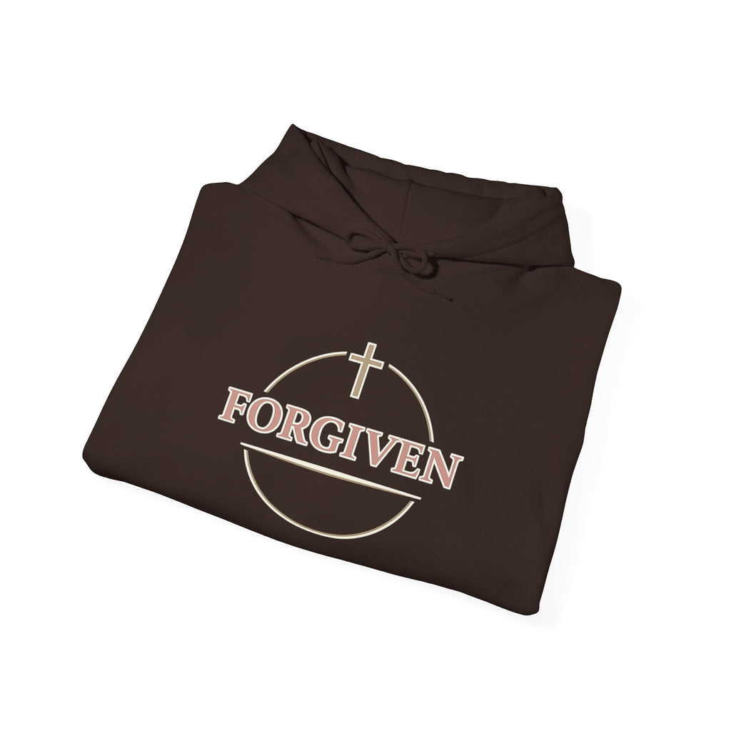 Womens Forgiven Hoodie — Minimal Christian Cross Faith Sweatshirt