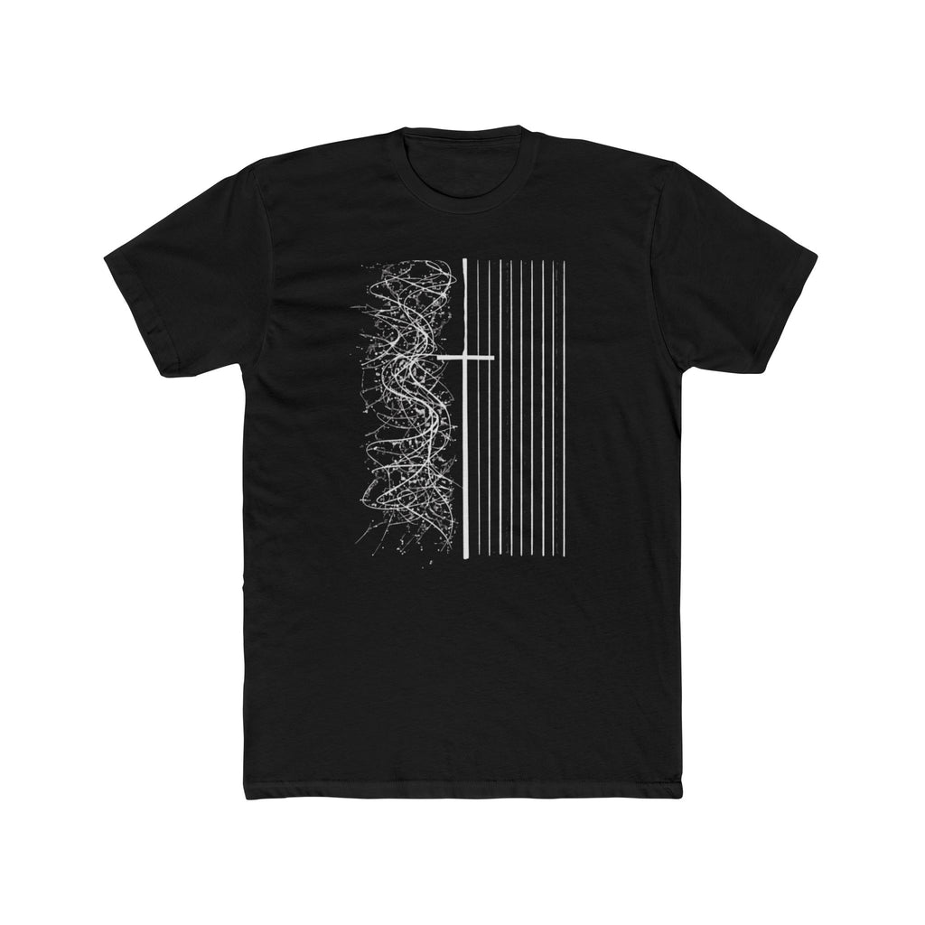 Floral Skull Flag Tee | Grunge American Flag T-Shirt, Vertical Skull & Flowers Design