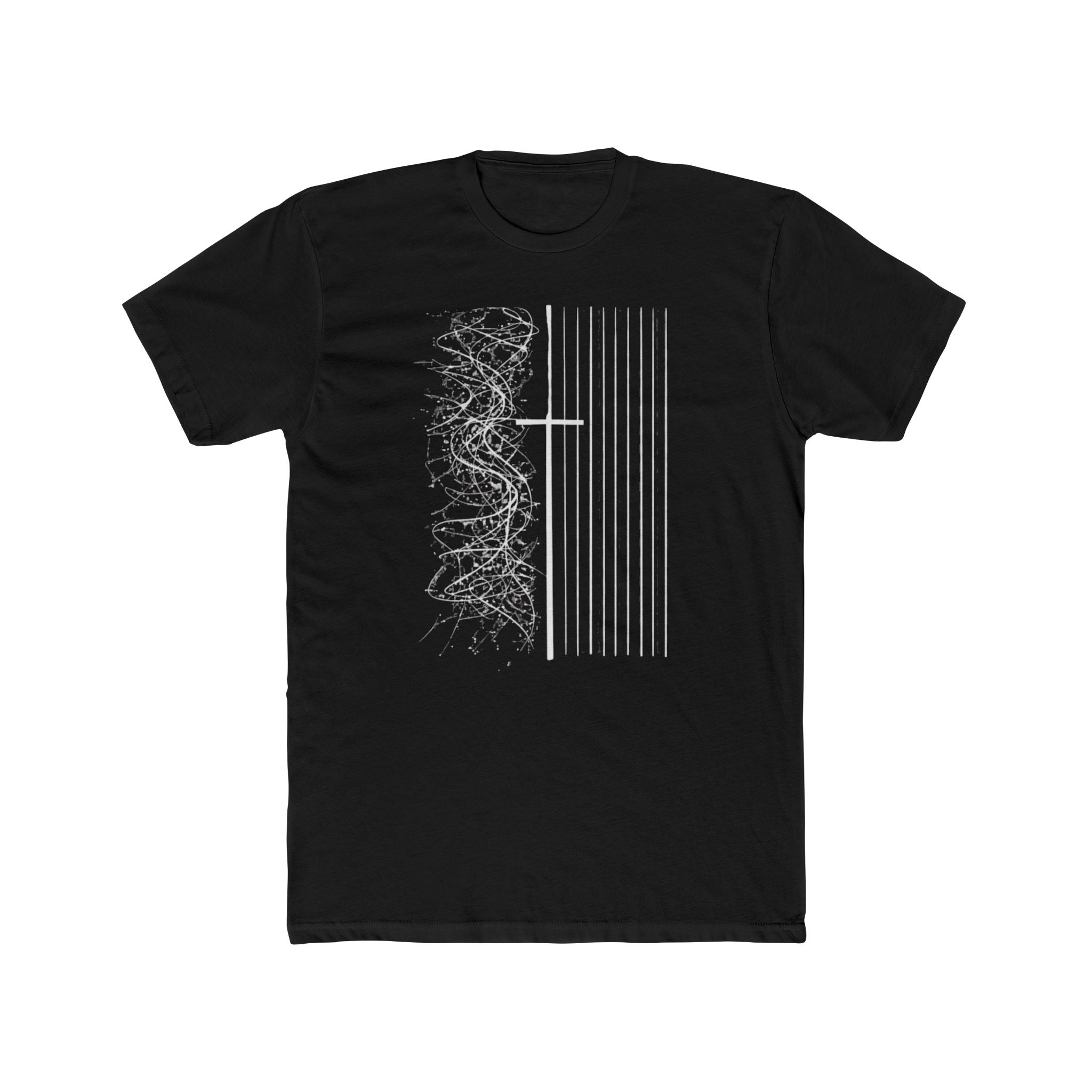 Floral Skull Flag Tee | Grunge American Flag T-Shirt, Vertical Skull & Flowers Design