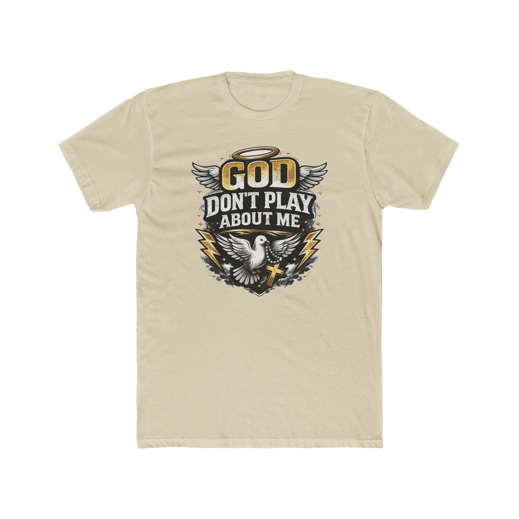 God Don't Play About Me T-Shirt | Dove, Cross & Lightning Christian Tee