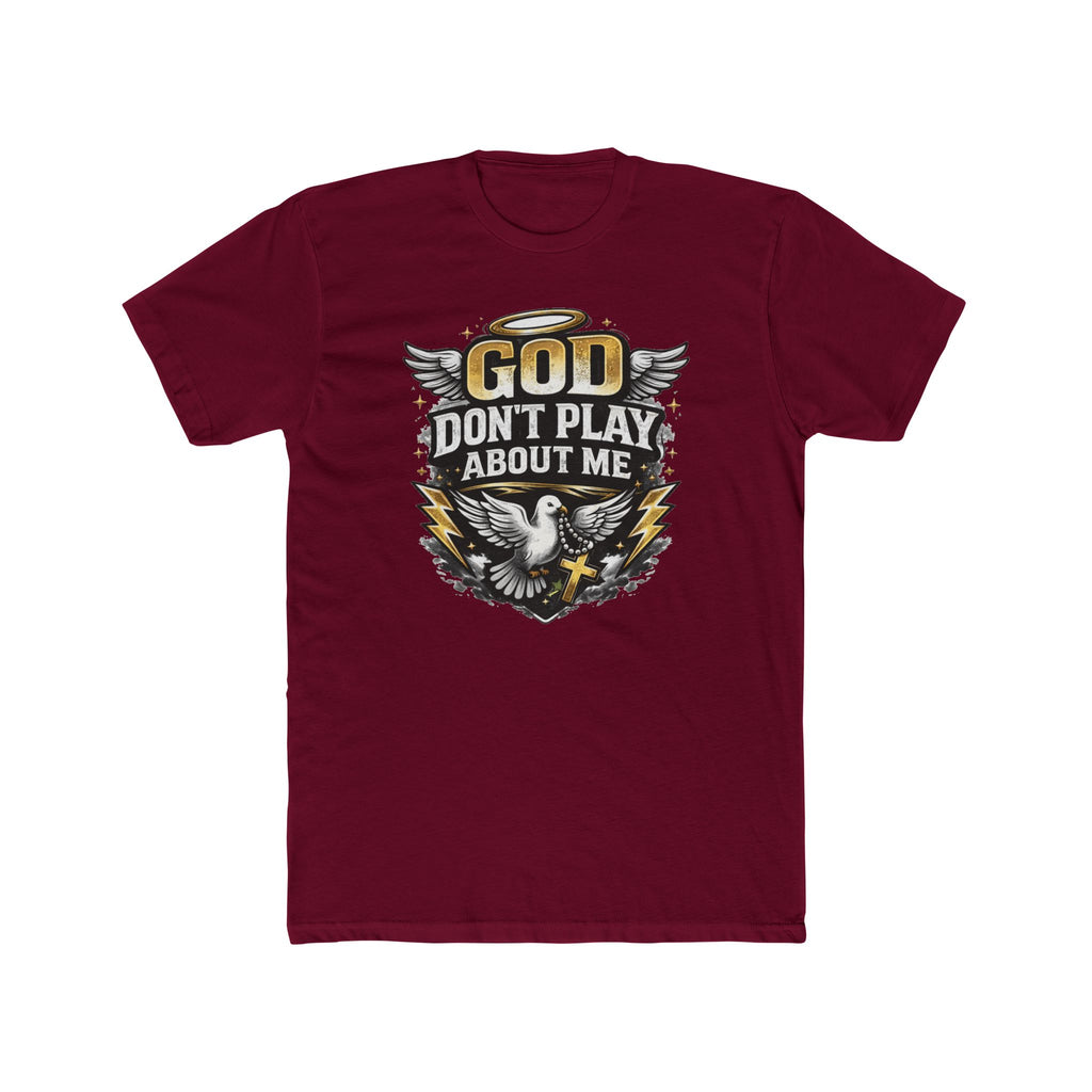 God Don't Play About Me T-Shirt | Dove, Cross & Lightning Christian Tee