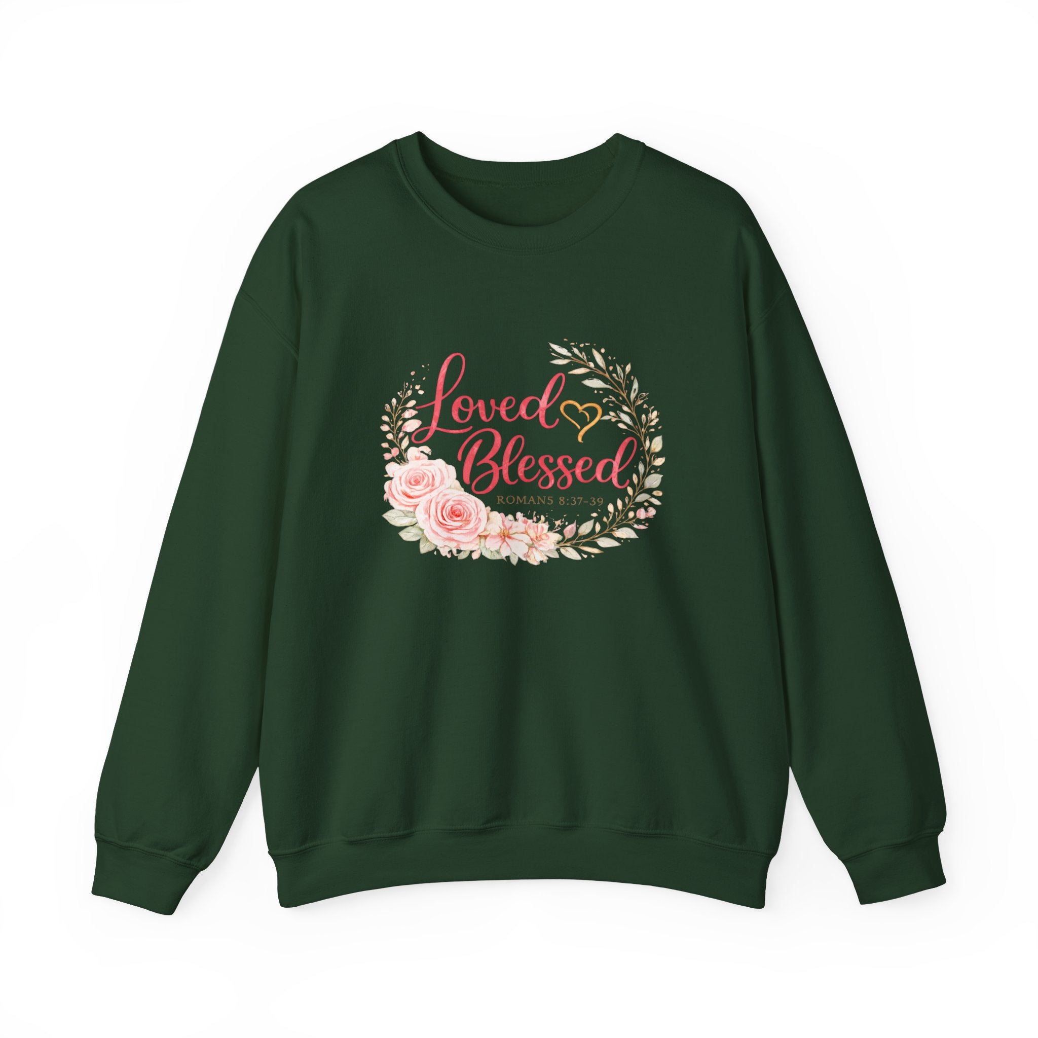 Womens Loved & Blessed Floral Crewneck Sweatshirt