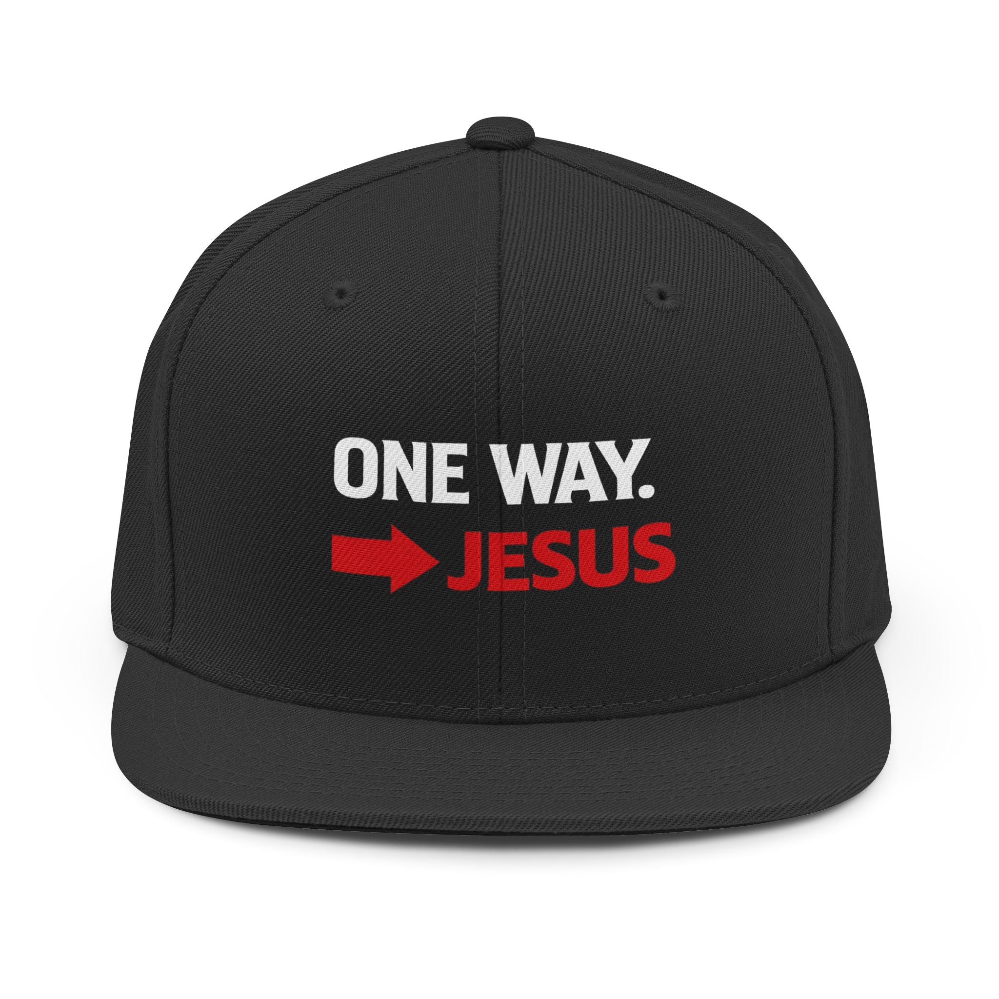 Snapback Hat - "One Way → Jesus" Christian Faith Baseball Cap