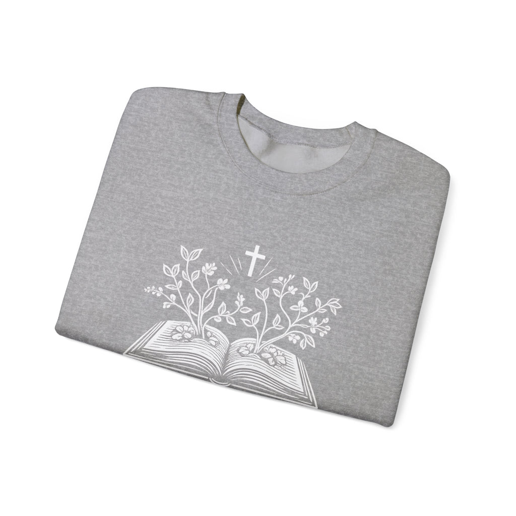 Womens Rooted in Christ Sweatshirt — Christian Faith Bible Graphic Crewneck