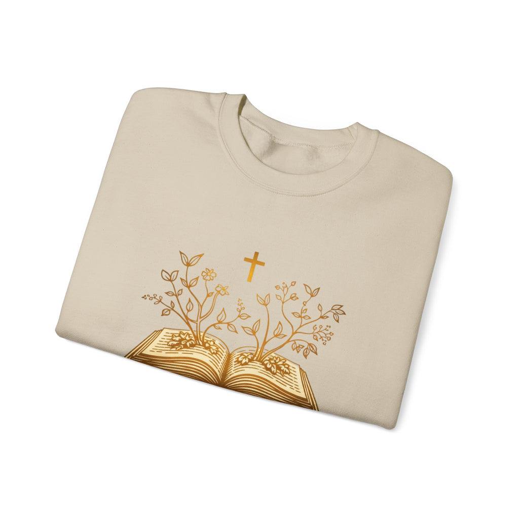 Womens Rooted in Christ Sweatshirt — Christian Faith Bible Graphic Crewneck