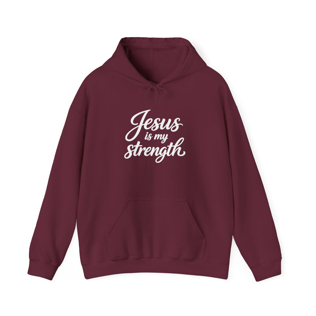 Womens "Jesus is My Strength" Heavy Blend™ Hooded Sweatshirt