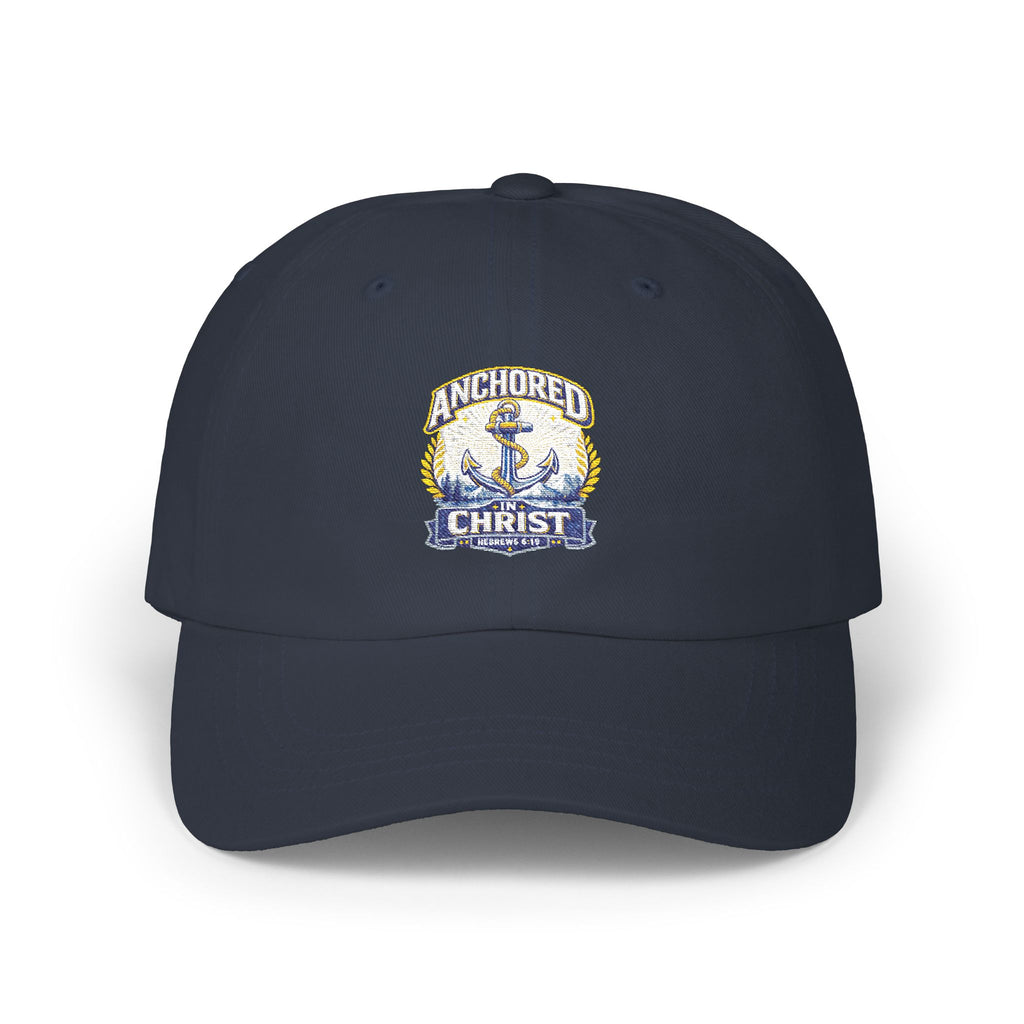 Anchored in Christ Dad Cap — Christian Anchor Baseball Hat