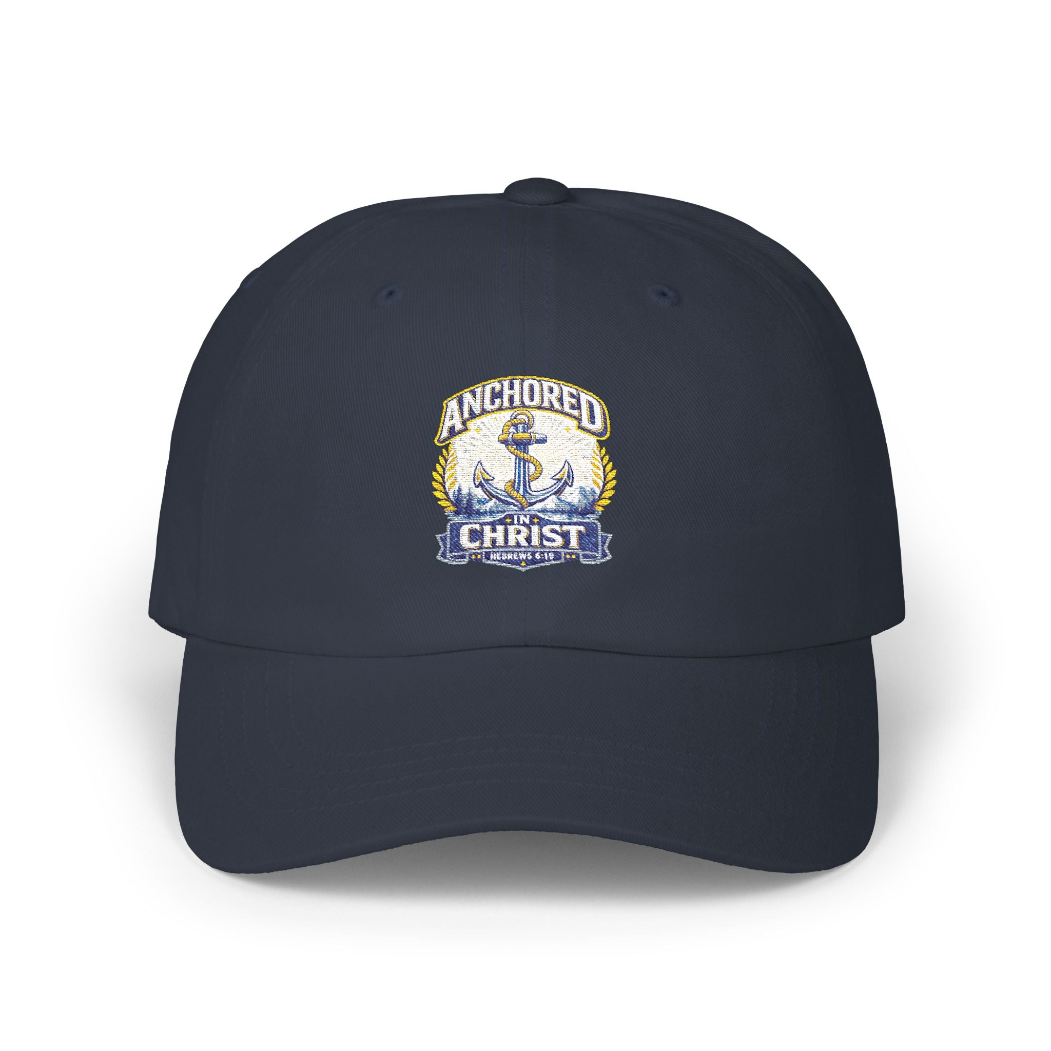 Anchored in Christ Dad Cap — Christian Anchor Baseball Hat