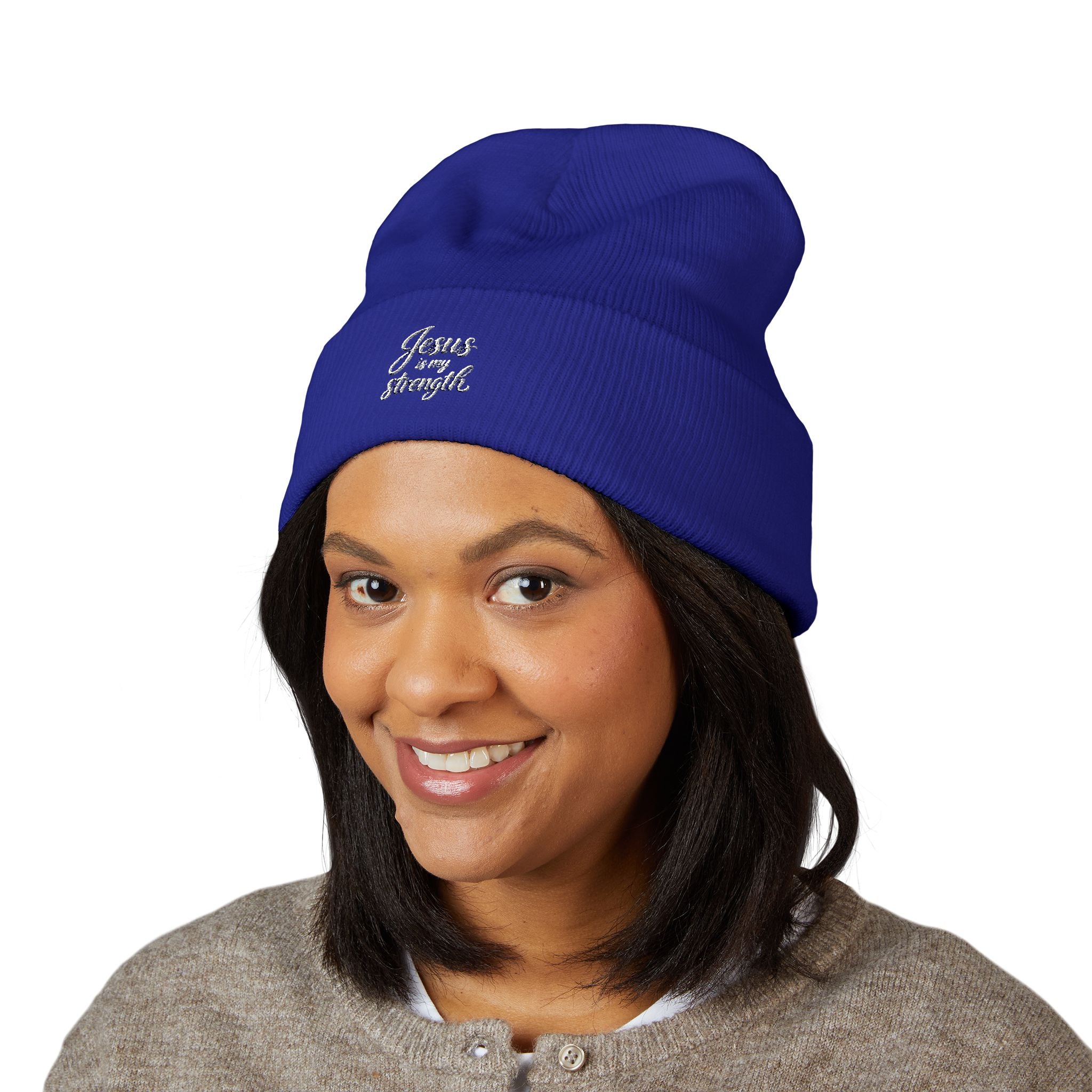 Embroidered Classic Cuffed Beanie — Minimal Script Logo
