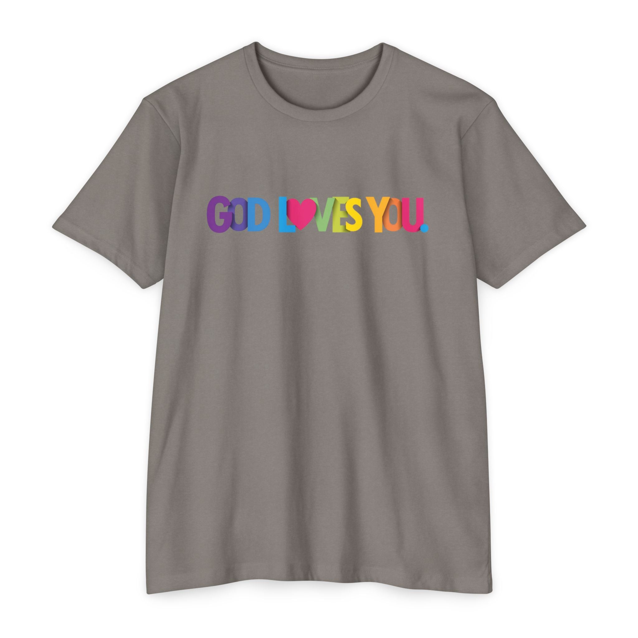 Womens God Loves You Rainbow T-Shirt