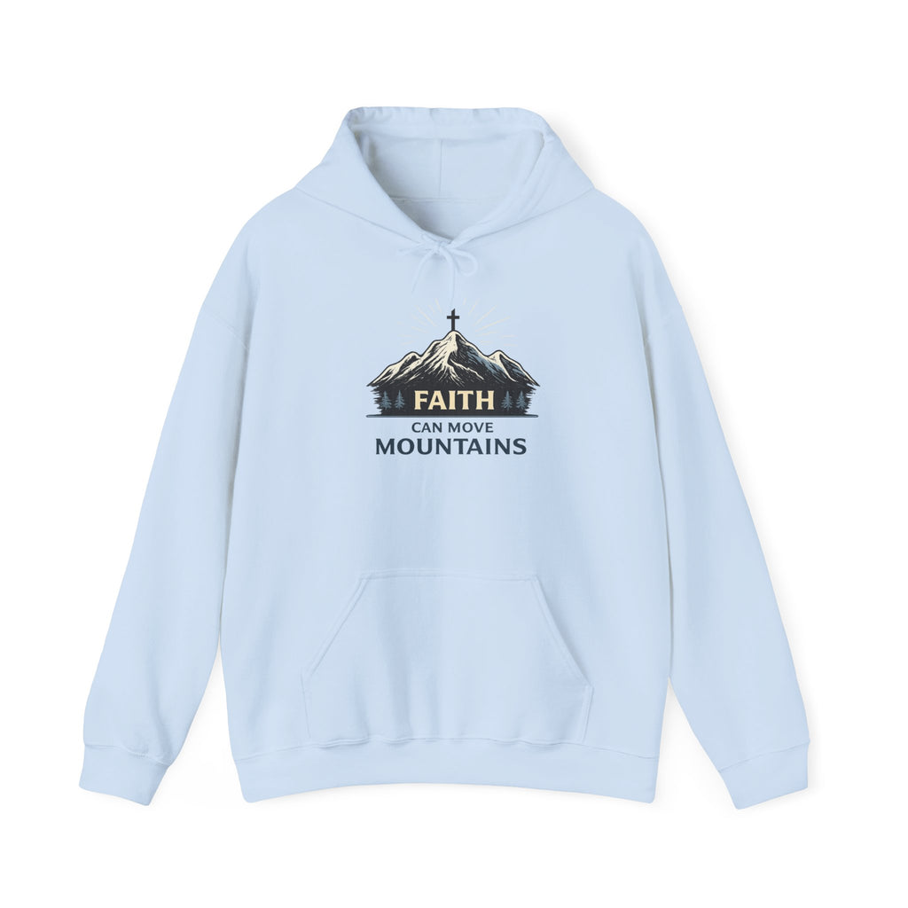 Mens Heavy Blend™ 'Faith Can Move Mountains" Hooded Sweatshirt