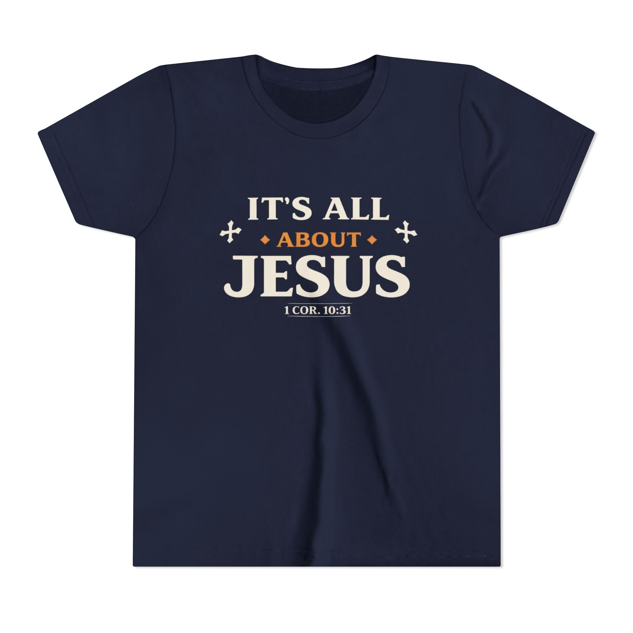 Girls Youth Tee - "It's All About Jesus" Christian Kids Shirt (1 Cor. 10:31)