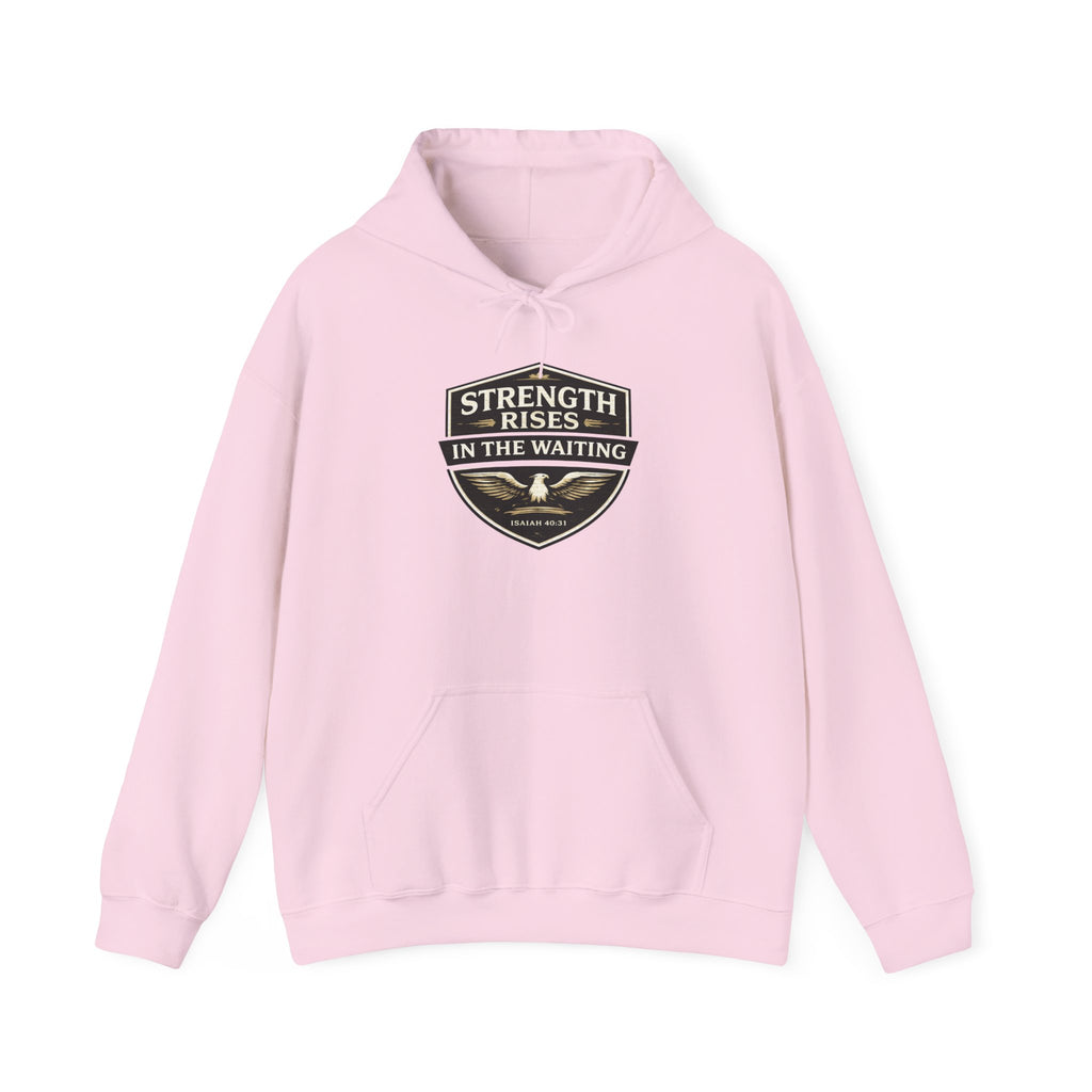 Mens Strength Rises Hoodie — Inspirational Fitness & Recovery Sweatshirt