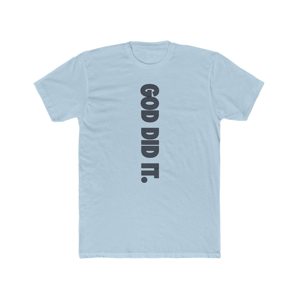 God Did It Tee — Vertical Script Religious Christian T‑Shirt