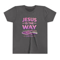 Girls Youth Tee — "Jesus Is The Way" Christian Kids T-Shirt (John 14:6)