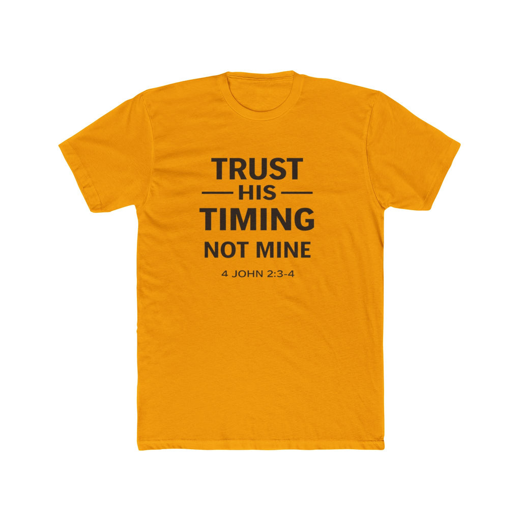 Mens "Trust His Timing Not Mine" Christian T‑Shirt