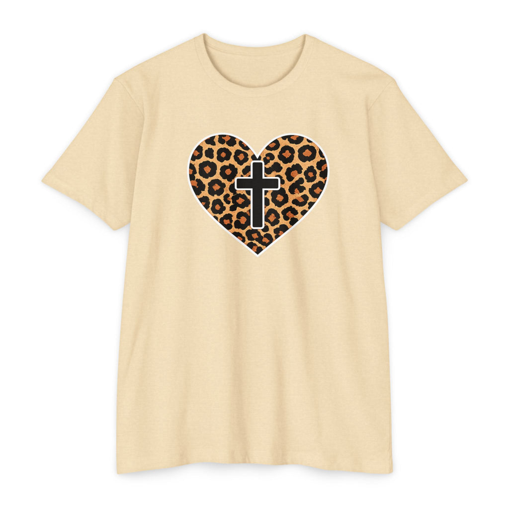 Womens  Heart with Cross T-shirt | Christian Faith