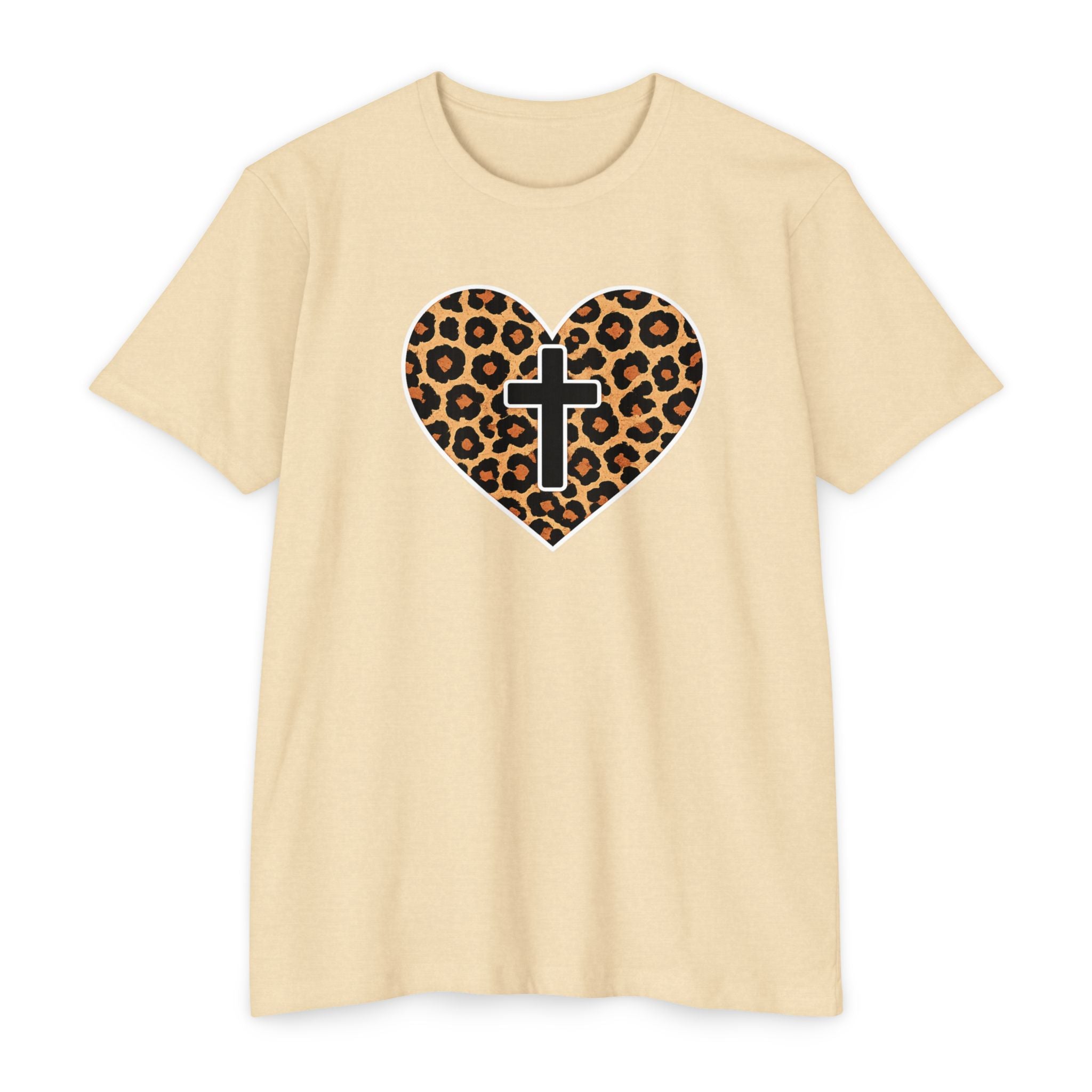 Womens  Heart with Cross T-shirt | Christian Faith