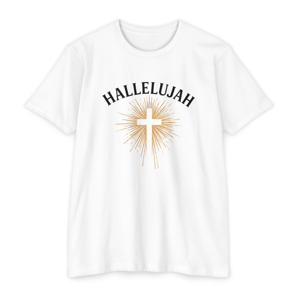 Womens Christian Hallelujah Cross T-Shirt