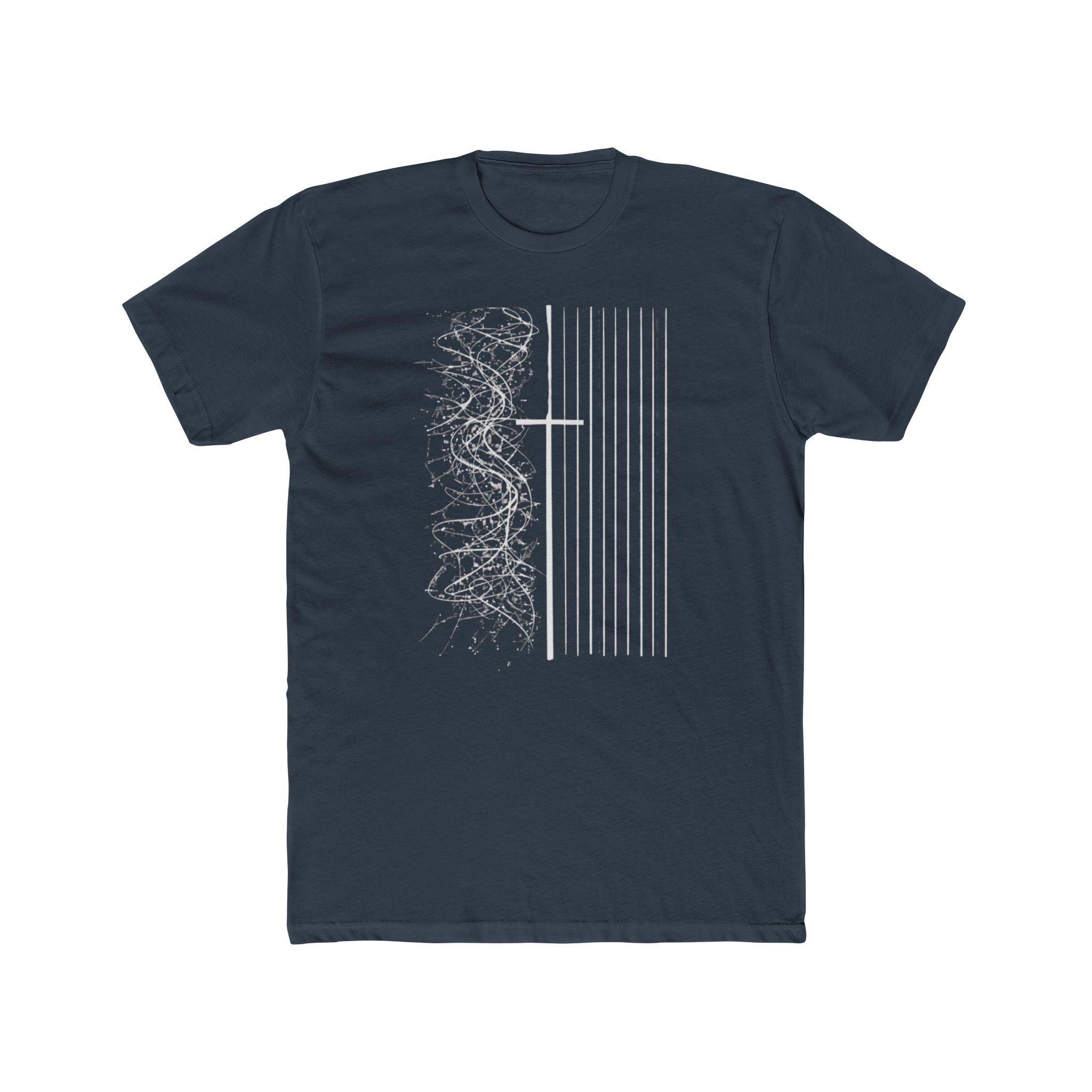 Floral Skull Flag Tee | Grunge American Flag T-Shirt, Vertical Skull & Flowers Design
